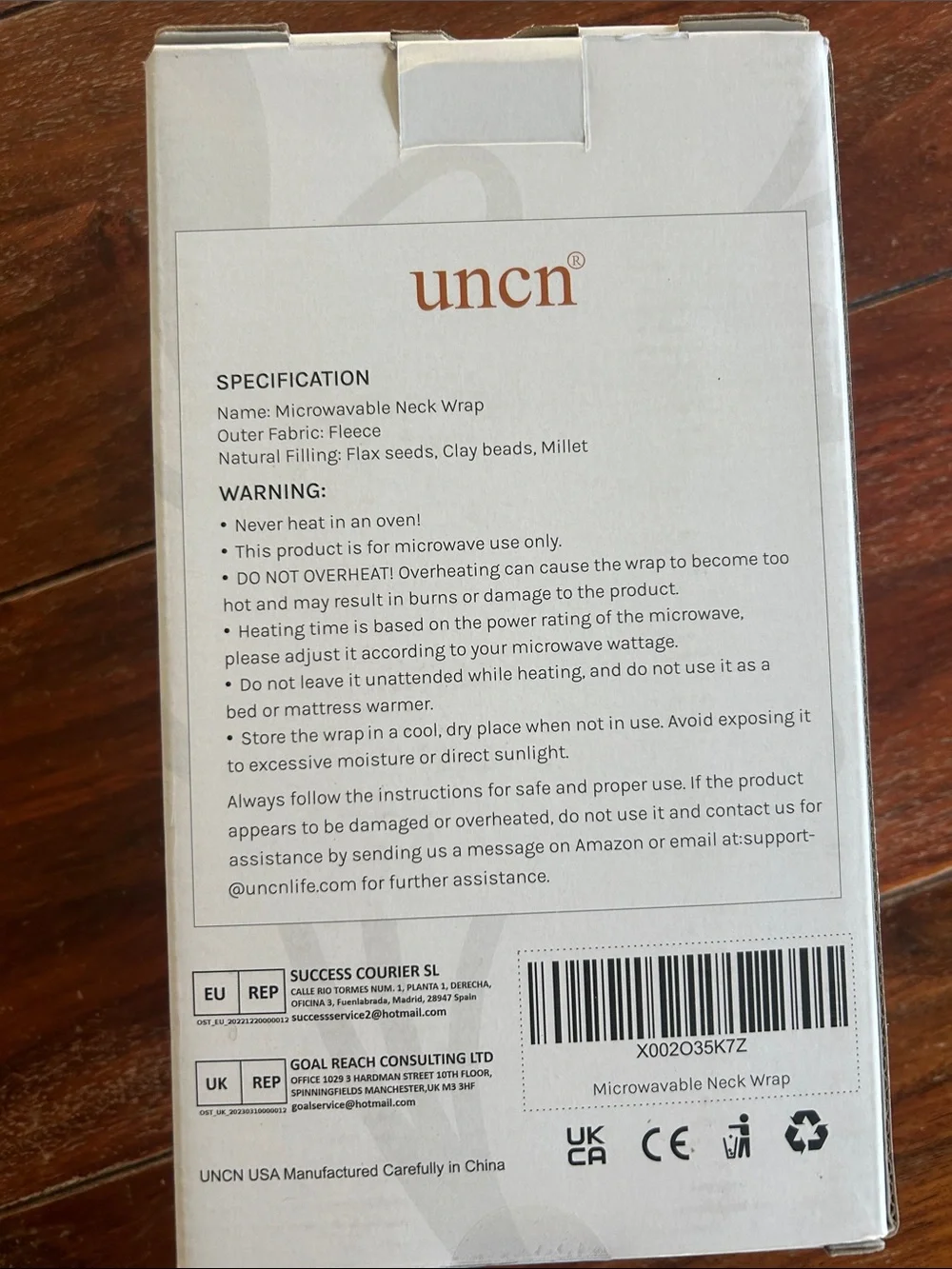 NWT Microwavable Neck Wrap - gray
